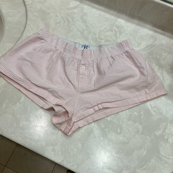 Boxercraft Pink Striped Cotton Seersucker Shorts Elastic Waist, Women’s Sz Med - Picture 10 of 12